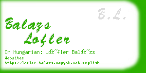 balazs lofler business card